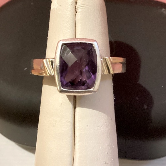 18K 925  GemArt Amethyst ring size 8 - Picture 2 of 7